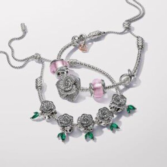 Sparkling Rose in Bloom Oversized Charm - Picture 6 of 6